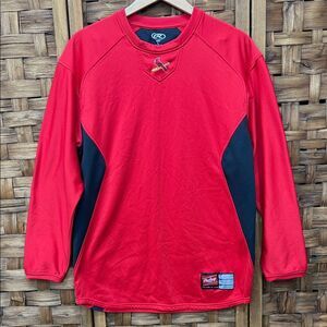 Warm Rawlings Cardinals MLB Red and Black Long Sleeve Shirt